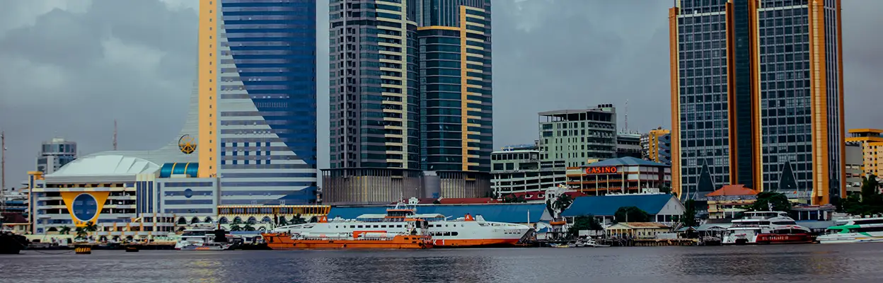 Dar es Salaam skyline and harbor